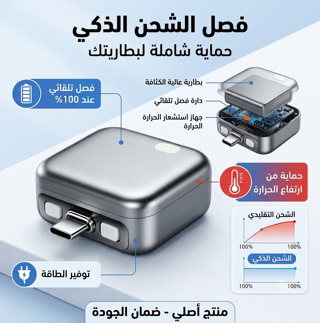 احمِ بيتك وهاتفك وأنت نائم.. فاصل الشحن الذكي لراحة بال تامة! 😴🛡️