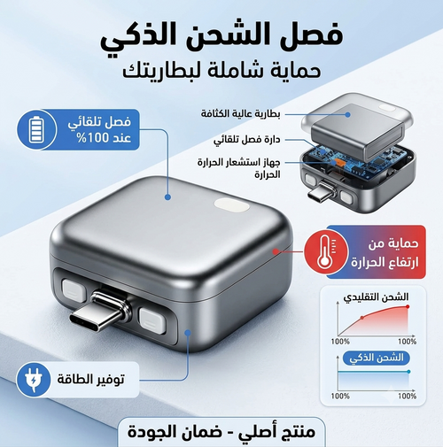 احمي بيتك وهاتفك وأنت نائم.. فاصل الشحن الذكي لراحة بال تامة! 😴🛡️